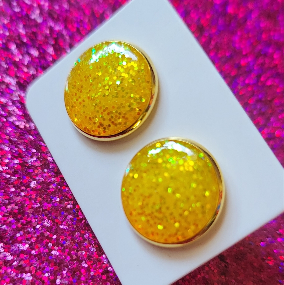 Hand made glitter earrings